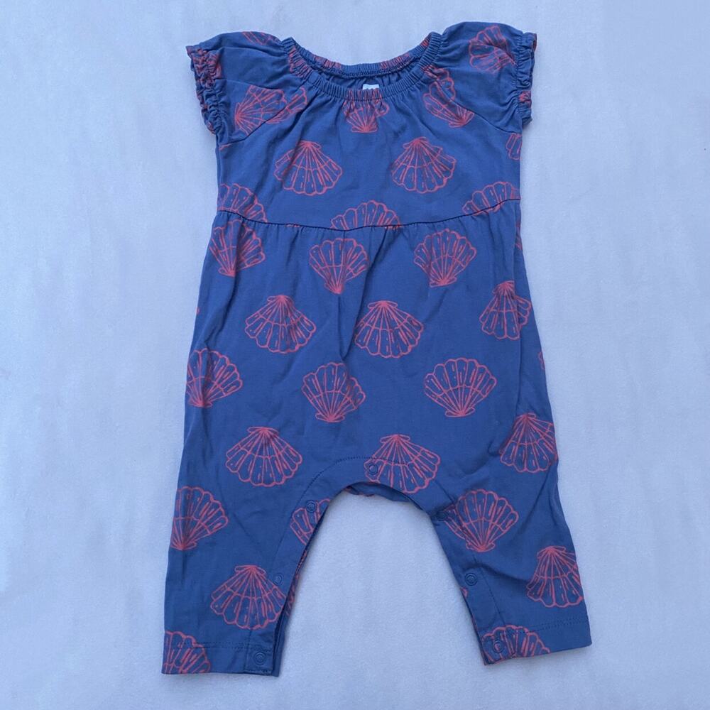 Tea Collection Pink & Blue Seashell Romper One Piece
